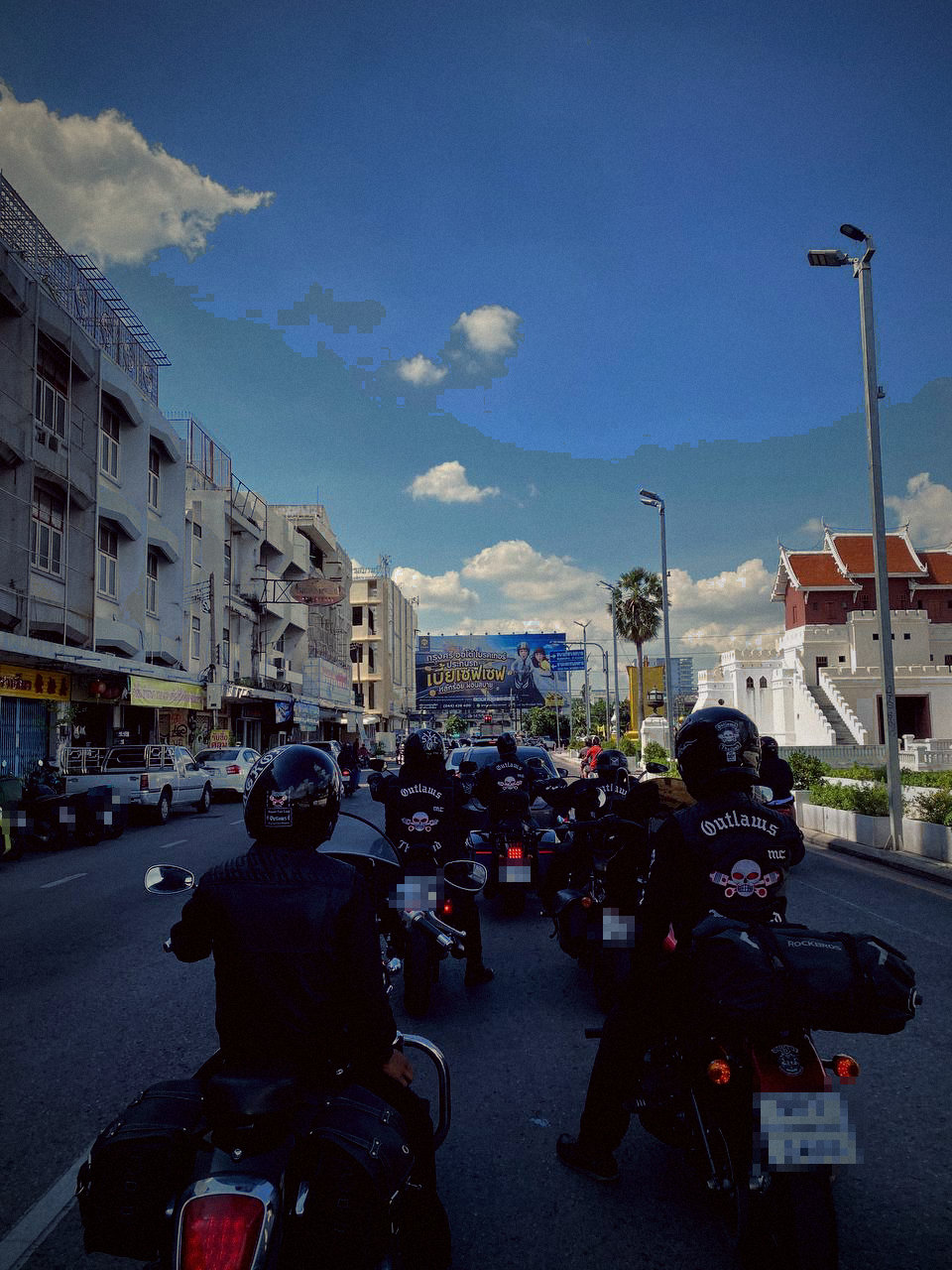 Outlaws MC Bangkok on the pack.