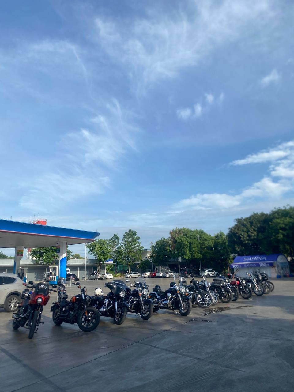 Beautiful skies and a trusted ride during the Outlaws MC Thailand Family Run.