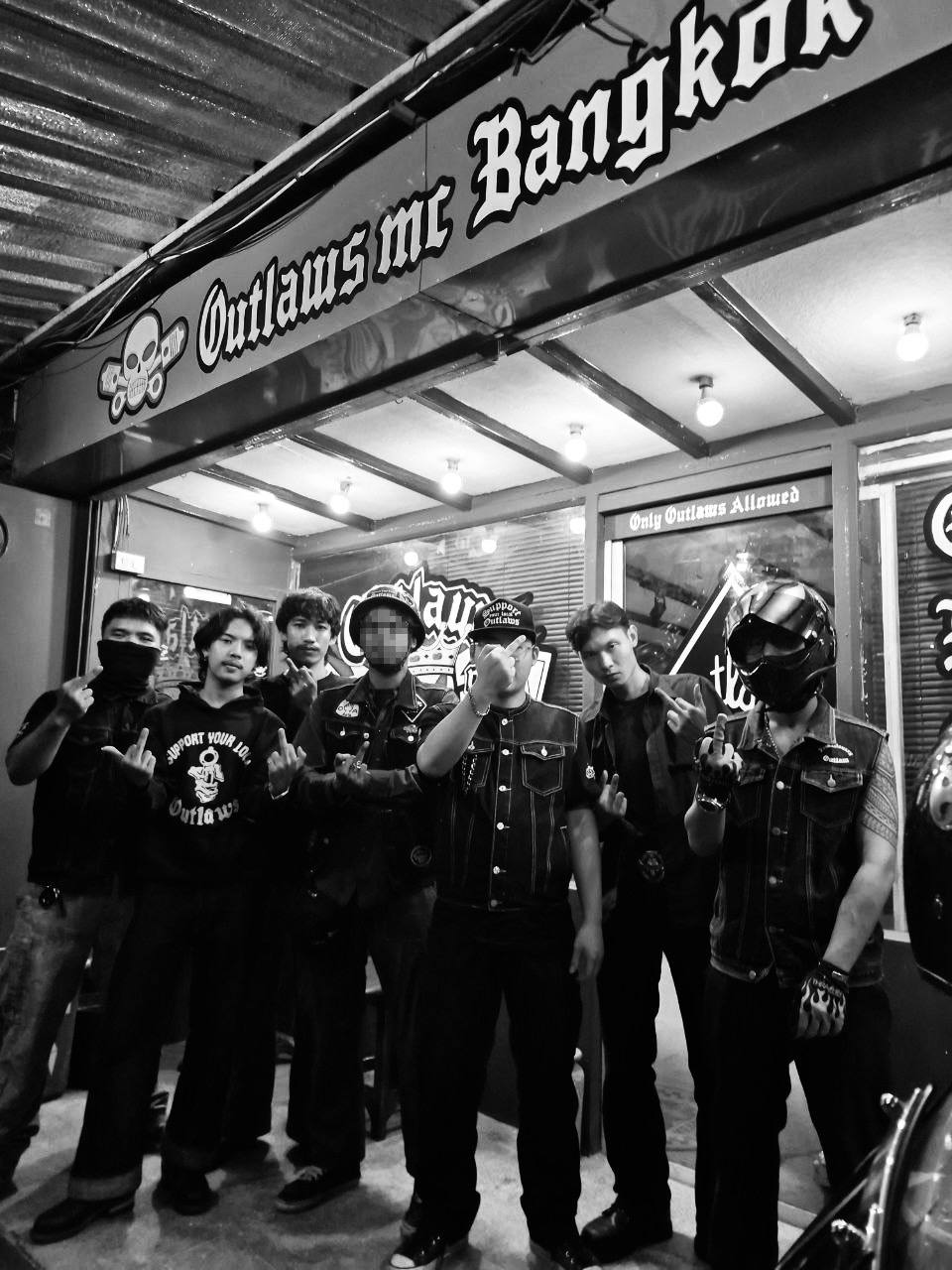 Smoker 1%er and our supporters at the Outlaws MC Bangkok Clubhouse.